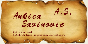 Ankica Savinović vizit kartica
